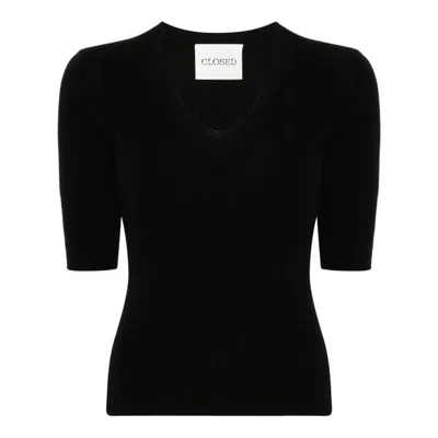 Closed Wool-silk Blend Shirt In Black In Black
