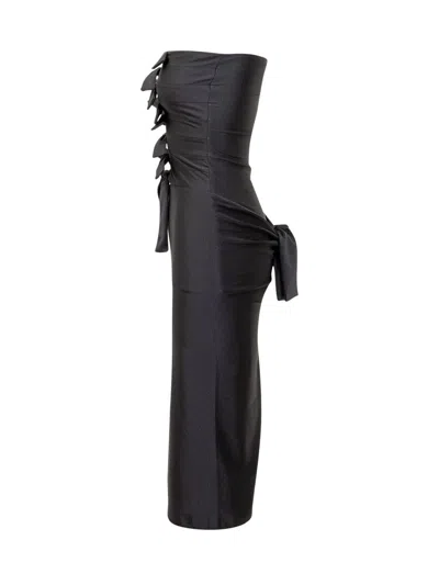 Shop Coperni Knot Gala Dress In Black