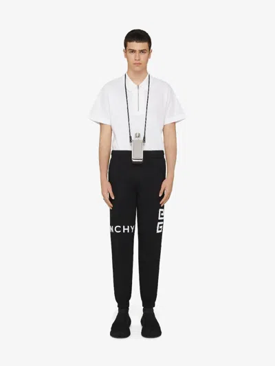 Givenchy Man Pants Black Size M Cotton In Oversized Logo Embroidered On Front And Back