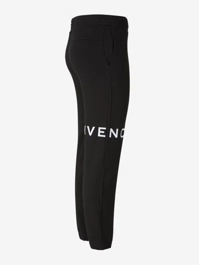 Givenchy Man Pants Black Size M Cotton In Oversized Logo Embroidered On Front And Back