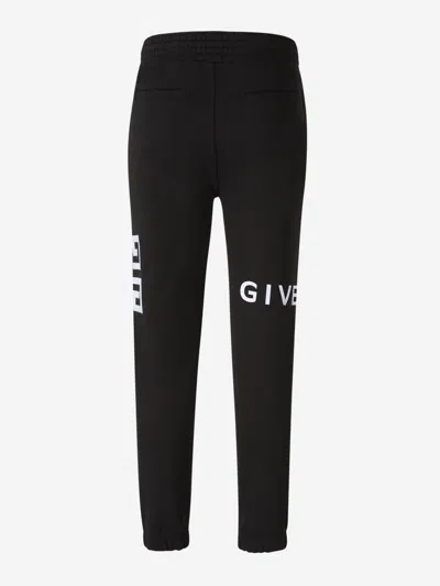 Givenchy Man Pants Black Size M Cotton In Oversized Logo Embroidered On Front And Back