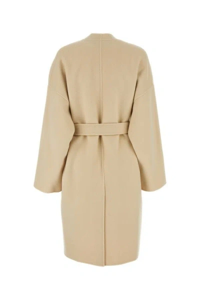 Weekend Max Mara Eris Wrap-front Virgin Wool Peacoat In White