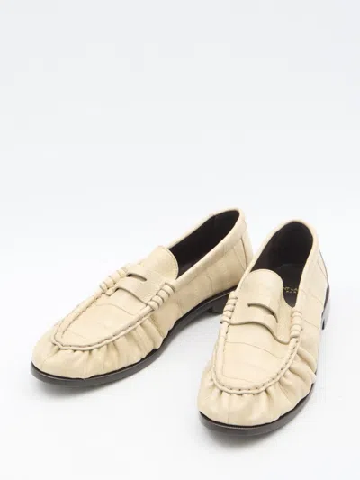 Shop Saint Laurent Le Loafer Loafers In Beige