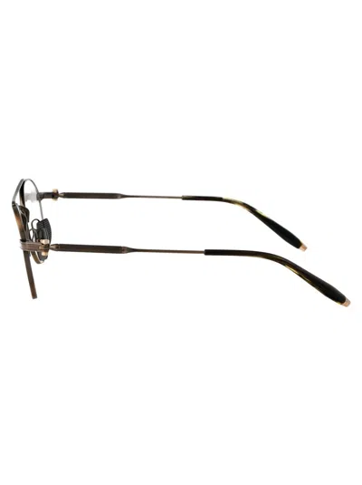 Shop Akoni Optical In Antiqued White Gold-dark Tortoise