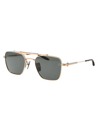 Akoni Europa Sunglasses In Brushed White Gold-dark Tortoise W/g-15