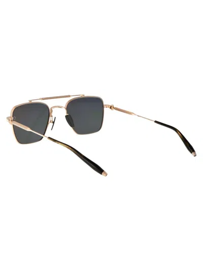 Akoni Europa Sunglasses In Brushed White Gold-dark Tortoise W/g-15