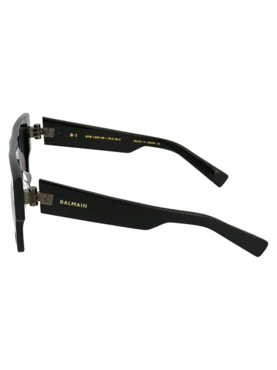 Balmain Sunglasses In Black Black Rhodium W/dark Grey Ar