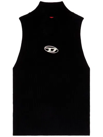 Shop Diesel Cut-out Logo Tank Top In Black