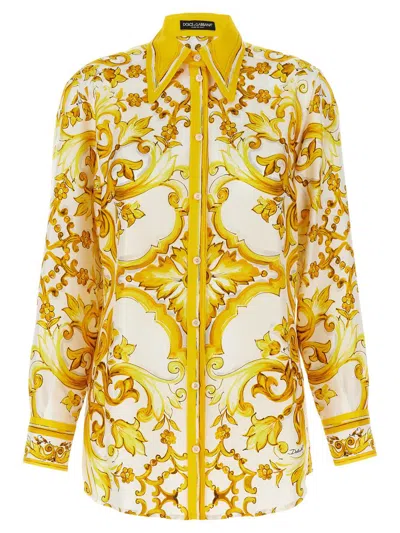 Shop Dolce & Gabbana Silk Shirt In Yellow