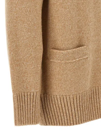 Shop Rabanne Logo Button Cardigan In Beige