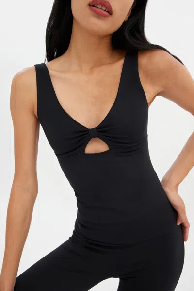 Girlfriend Collective Black Meredith Bow Tank