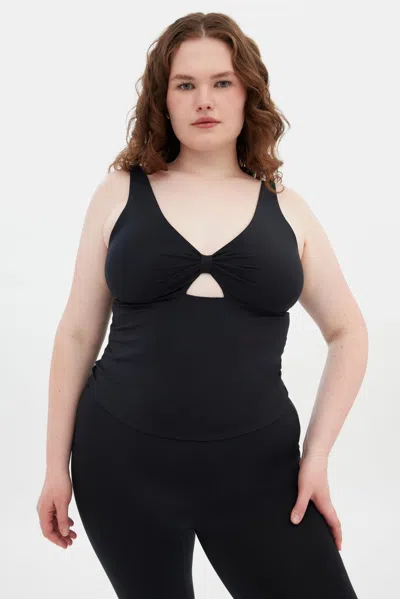 Girlfriend Collective Black Meredith Bow Tank