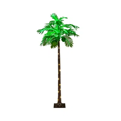 Hivvago 6 Ft Led Lighted Artificial Palm Tree Hawaiian Style Tropical With Water Bag