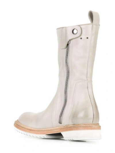 Shop Rick Owens Round Toe Boots In Neutrals