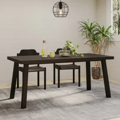 Simplie Fun Modern Industrial Dining Table With Acacia Wood Top & Iron Base