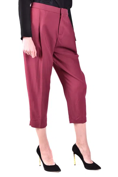 Elisabetta Franchi Trousers In Burgundy