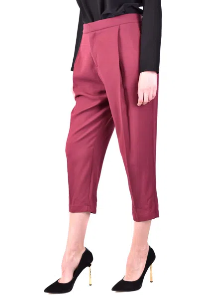 Elisabetta Franchi Trousers In Burgundy