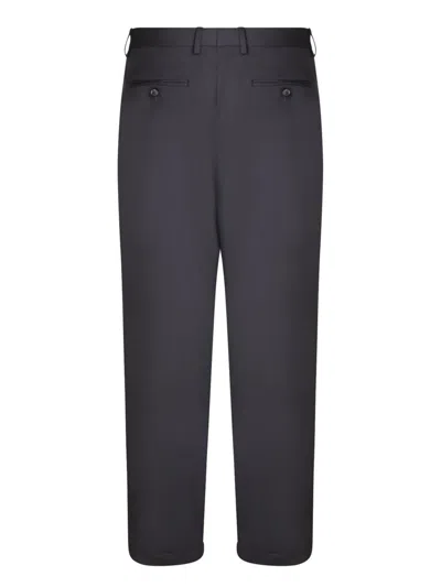 Giorgio Armani Virgin Wool Trousers In Black In Black