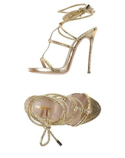 Shop Dsquared2 Sandals In Gold