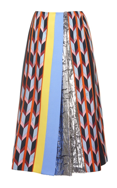 Emilio Pucci Printed Pleated Midi Skirt, Nero/multi