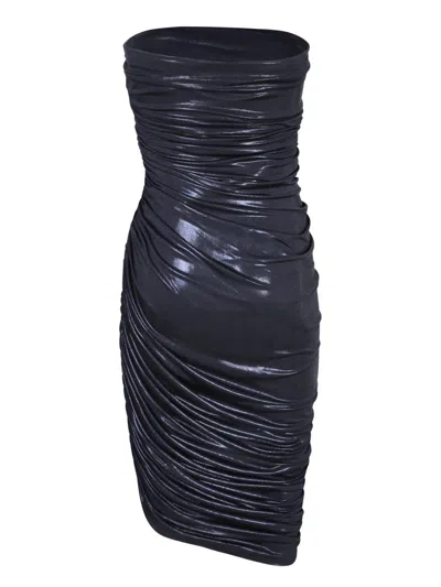 Norma Kamali Diana Strapless Dress In Blue