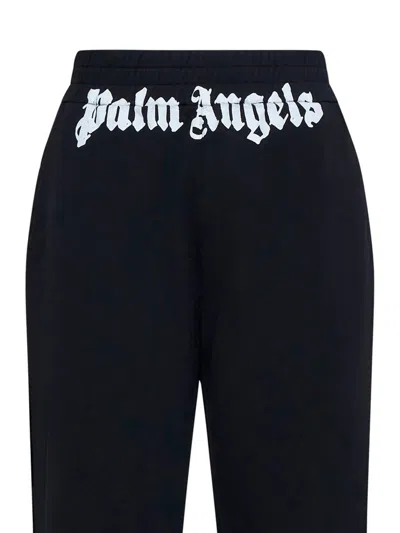 Shop Palm Angels Jogging Pants With Logo In Black Off White