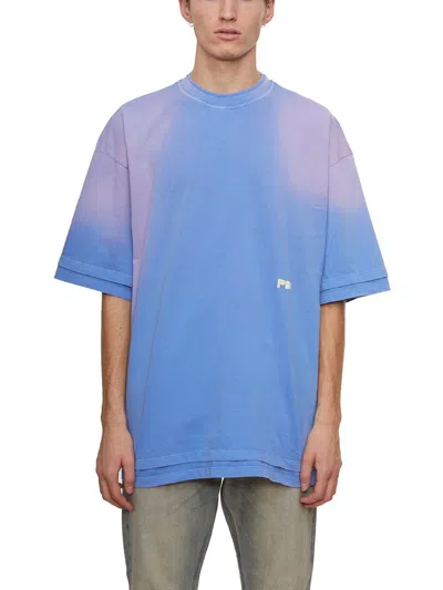 Pdf Bleached-effect Logo-embroidered Cotton T-shirt In Blue