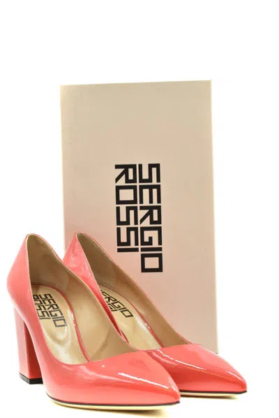 Sergio Rossi Woman Pumps Coral Size 7 Leather In Coral