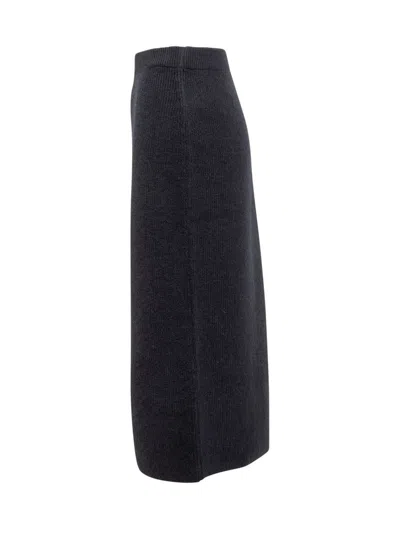 Shop Fabiana Filippi Mohair And Virgin Wool Skirt In Blue