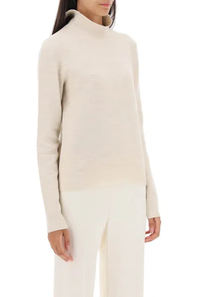 Shop Fendi Wool Turtleneck Sweater In Beige