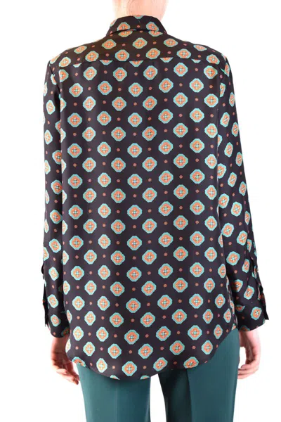 Alberto Biani Printed Collared Shirt Long Sleeves In Black