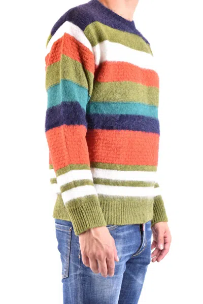 Dsquared2 Wool-blended Fuzzy Pullover With Striped Pattern In Multicolor