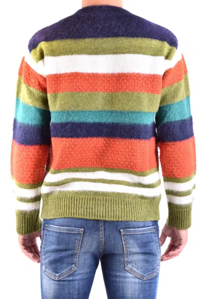 Dsquared2 Wool-blended Fuzzy Pullover With Striped Pattern In Multicolor