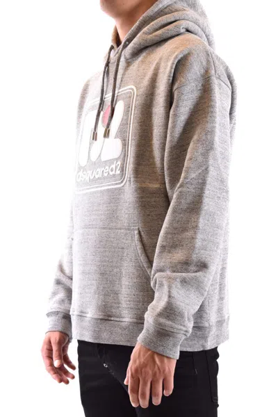 Dsquared2 Logo-print Cotton Hoodie In Grey