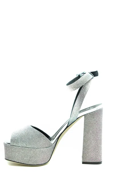 Giuseppe Zanotti Sky Blue Sandals In Silver