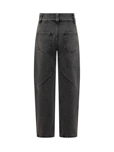 Isabel Marant Catarina Quilted High-rise Tapered Jeans In Black