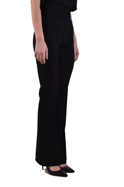 Off-white Elastic Waistband Straight Leg Trousers In Black