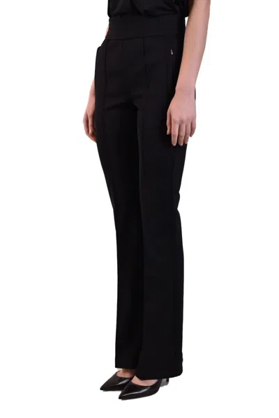 Off-white Elastic Waistband Straight Leg Trousers In Black
