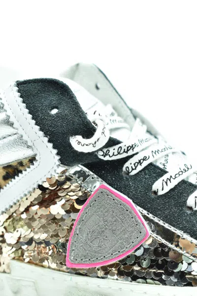 Philippe Model Sequin High-top Sneakers Leopard Print In Multi