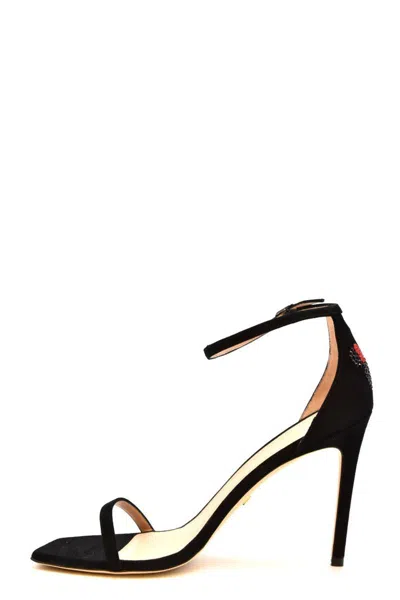 Stuart Weitzman Disney 100mm Crystal-embellished Sandals In Black