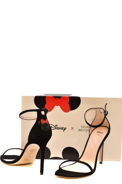 Stuart Weitzman Disney 100mm Crystal-embellished Sandals In Black
