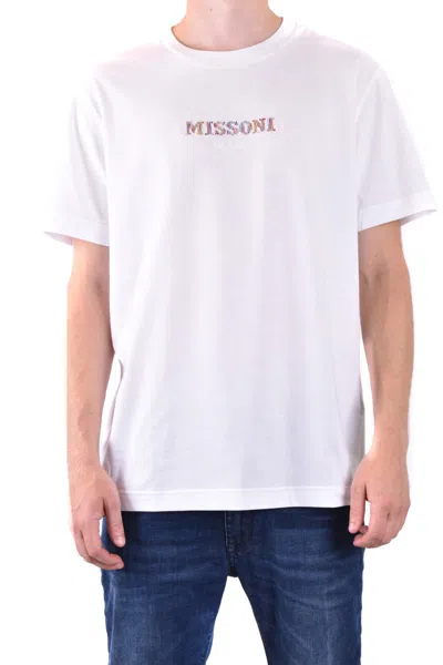 Missoni Crew Neck Embroidered Design Short Sleeves In White
