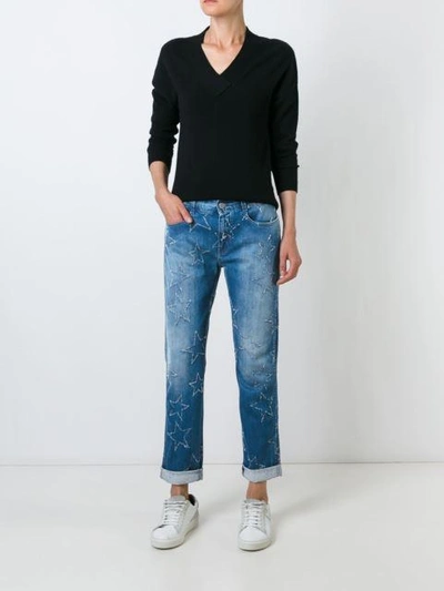 Shop Stella Mccartney Star Accent Straight-fit Jeans - Blue