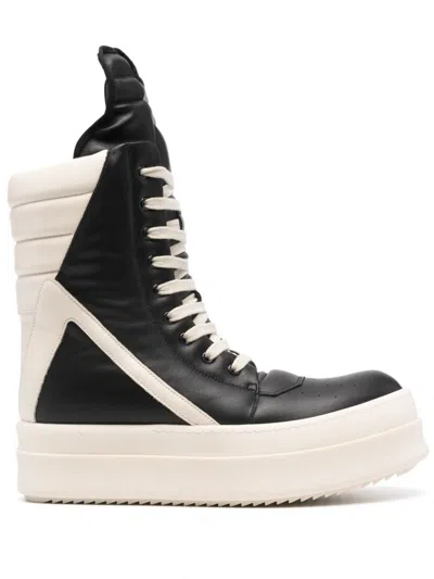 Shop Rick Owens Mega Geobasket Sneakers Shoes In Black