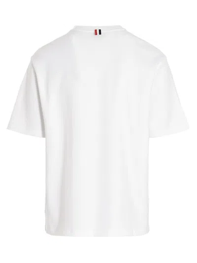 Thom Browne Rwb Trim Jersey Polo Short In White