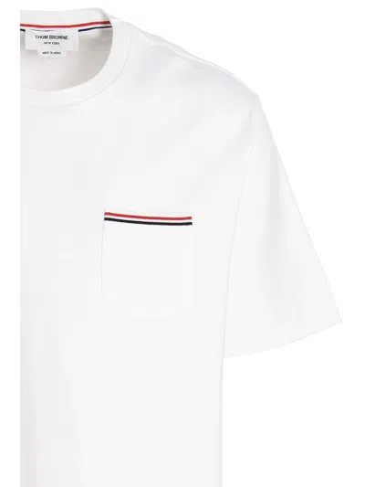 Thom Browne Rwb Trim Jersey Polo Short In White