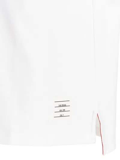 Thom Browne Rwb Trim Jersey Polo Short In White