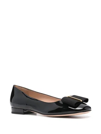 Shop Tom Ford Patent Leather + Grosgrain Ballerina Shoes In Black