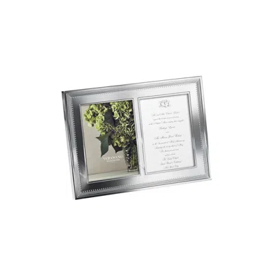 Vera Wang For Wedgwood Vera Wang Grosgrain Double Picture Frame 5x7in Silver