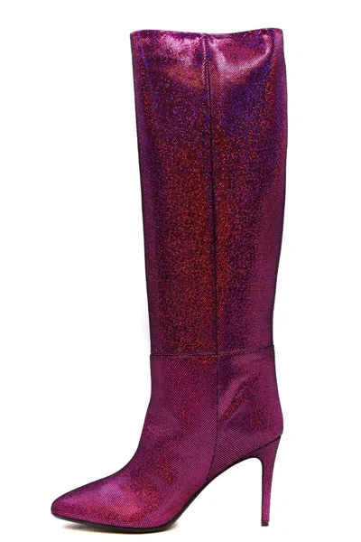 Anna F Leather Boots In Fuchsia